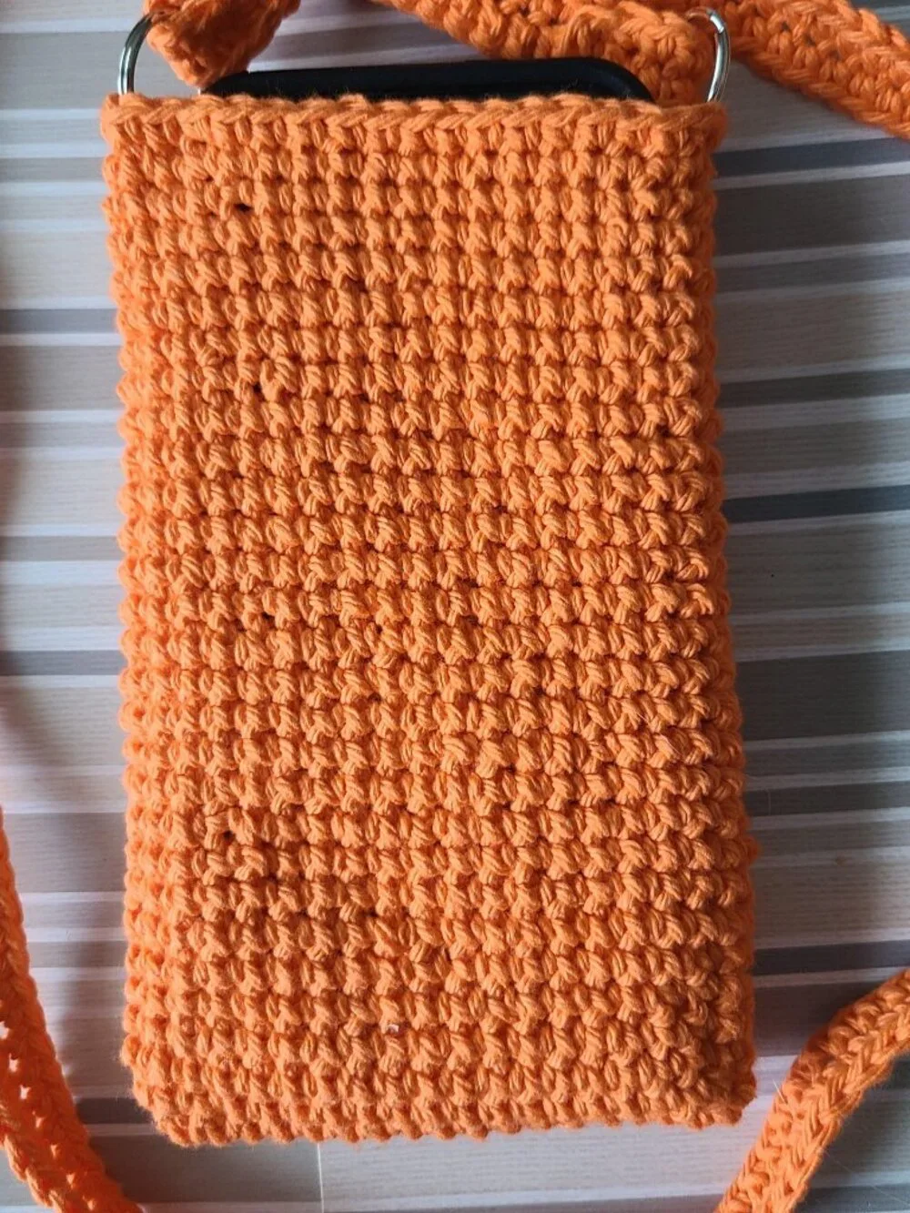 Handmade Crochet Cell Phone Case Holder Crossbody Bag Halloween Thanksgiving